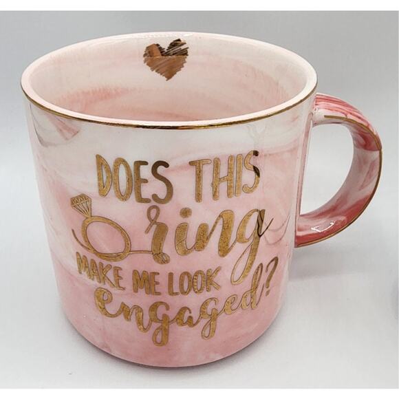 Does This Ring Make Me Look Engaged & Soon To Be Her Mr. Ceramic Coffee Tea Mugs - Picture 2 of 12